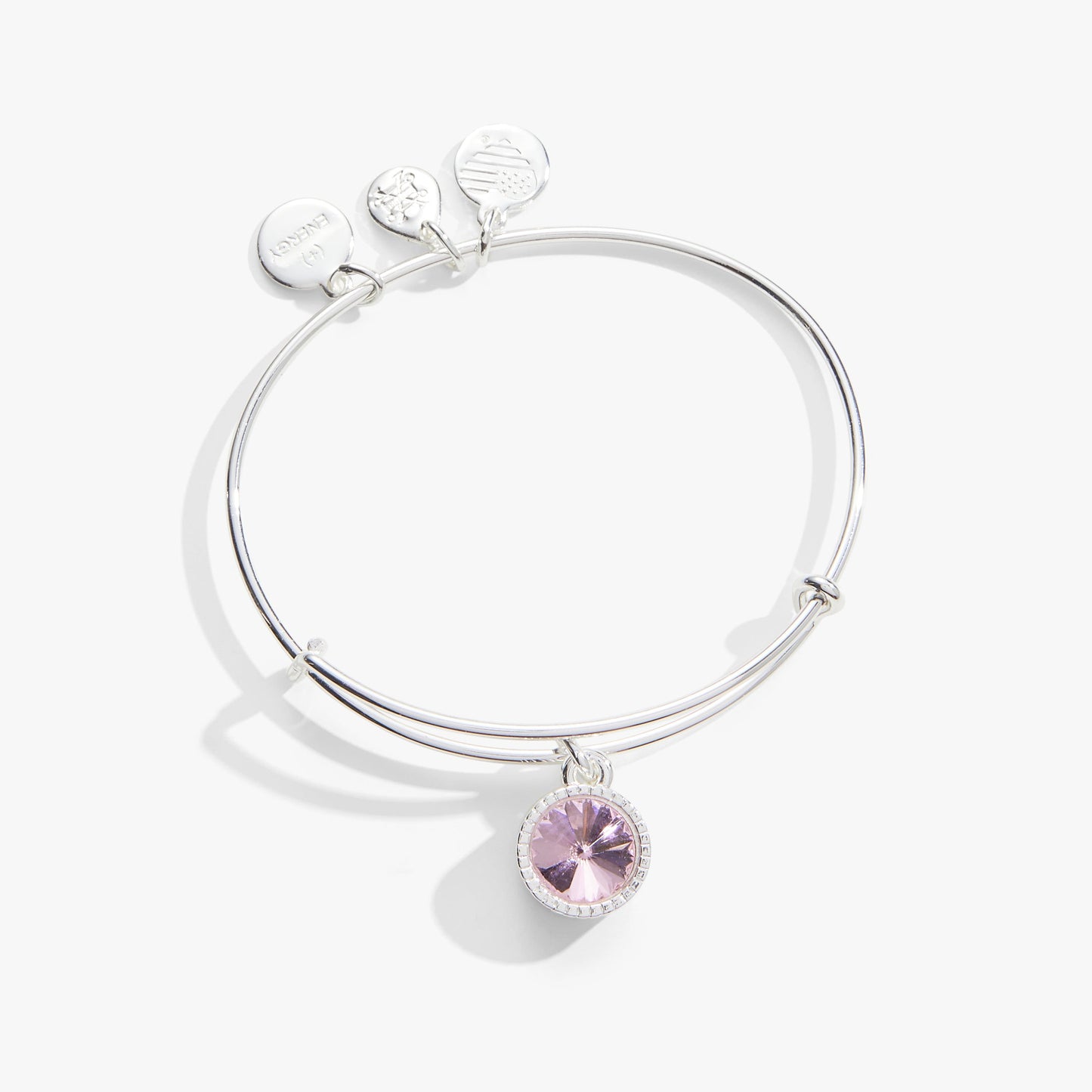 October Birthstone Charm Bangle, Rose ALEX AND ANI
