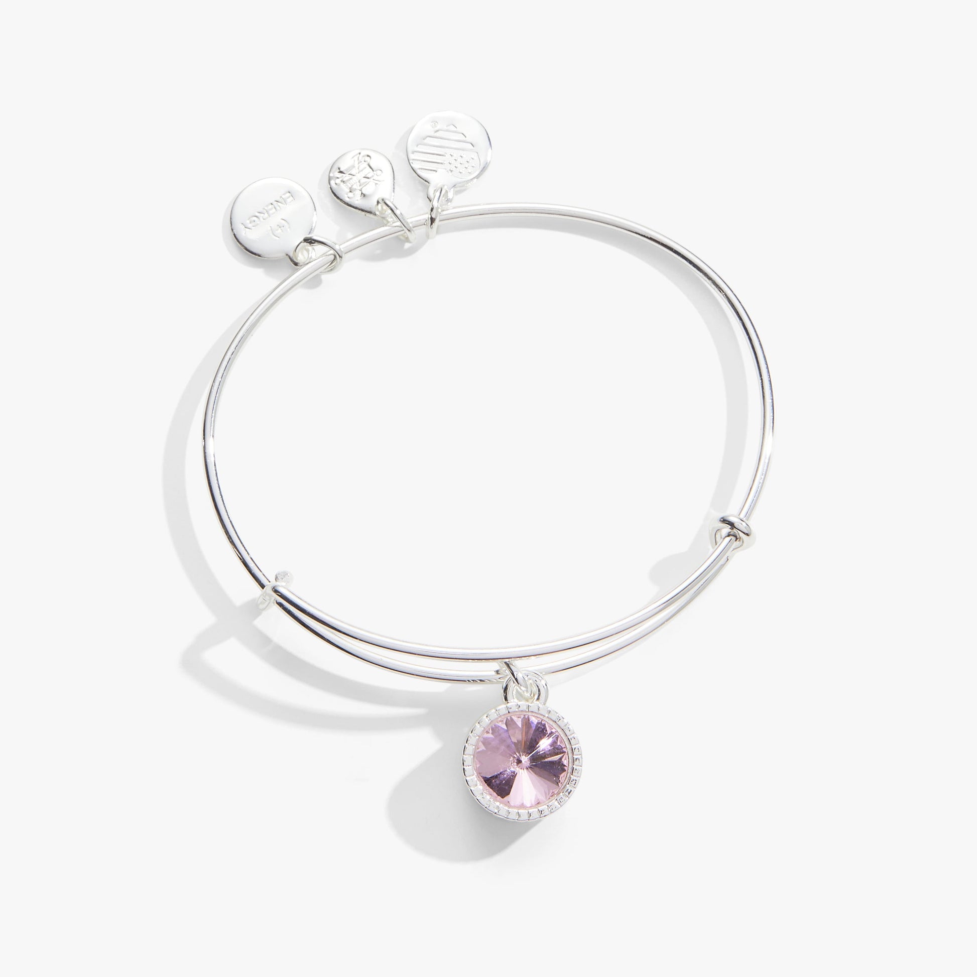 October Birthstone Charm Bangle, Rose ALEX AND ANI