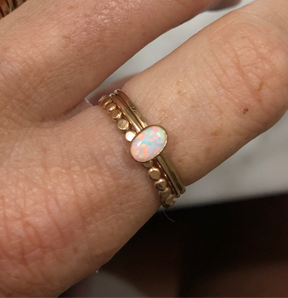 14k gold filled OPAL OVAL RING
