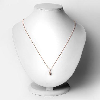 0.70 ct Genuine Morganite .925 Sterling Silver Pendant