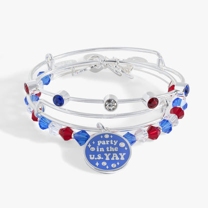 'Party in the U S Yay!' Patriotic Bangle Set of 3 ALEX AND ANI