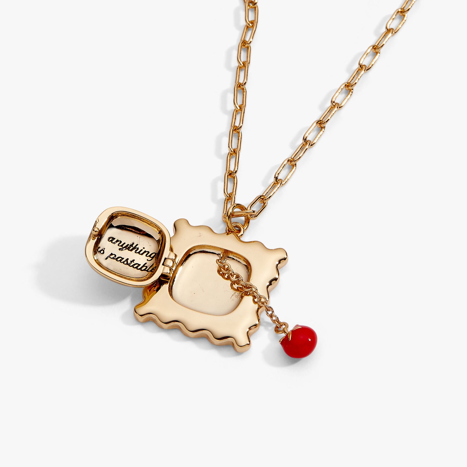 Pasta Girl 'Anything Is Pastable' Ravioli Locket Pendant ALEX AND ANI