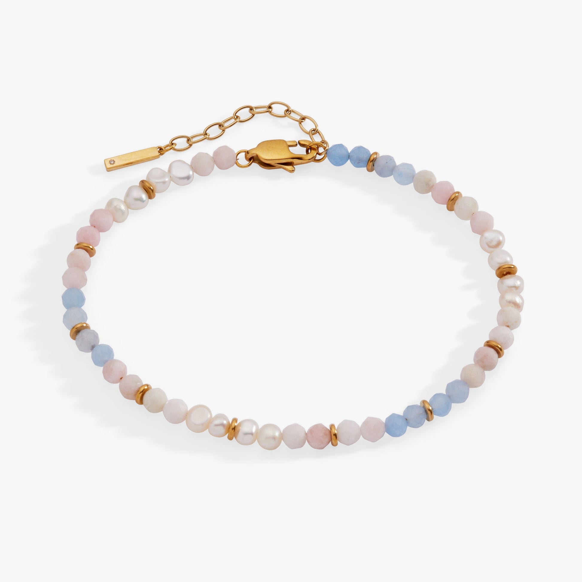 Sandy Peach Ombre Semi-Precious Beaded Anklet ALEX AND ANI