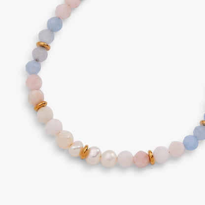 Sandy Peach Ombre Semi-Precious Beaded Anklet ALEX AND ANI