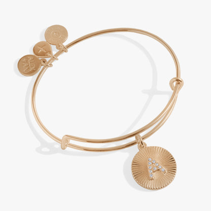 Initial A Pave Starburst Texture Bangle ALEX AND ANI