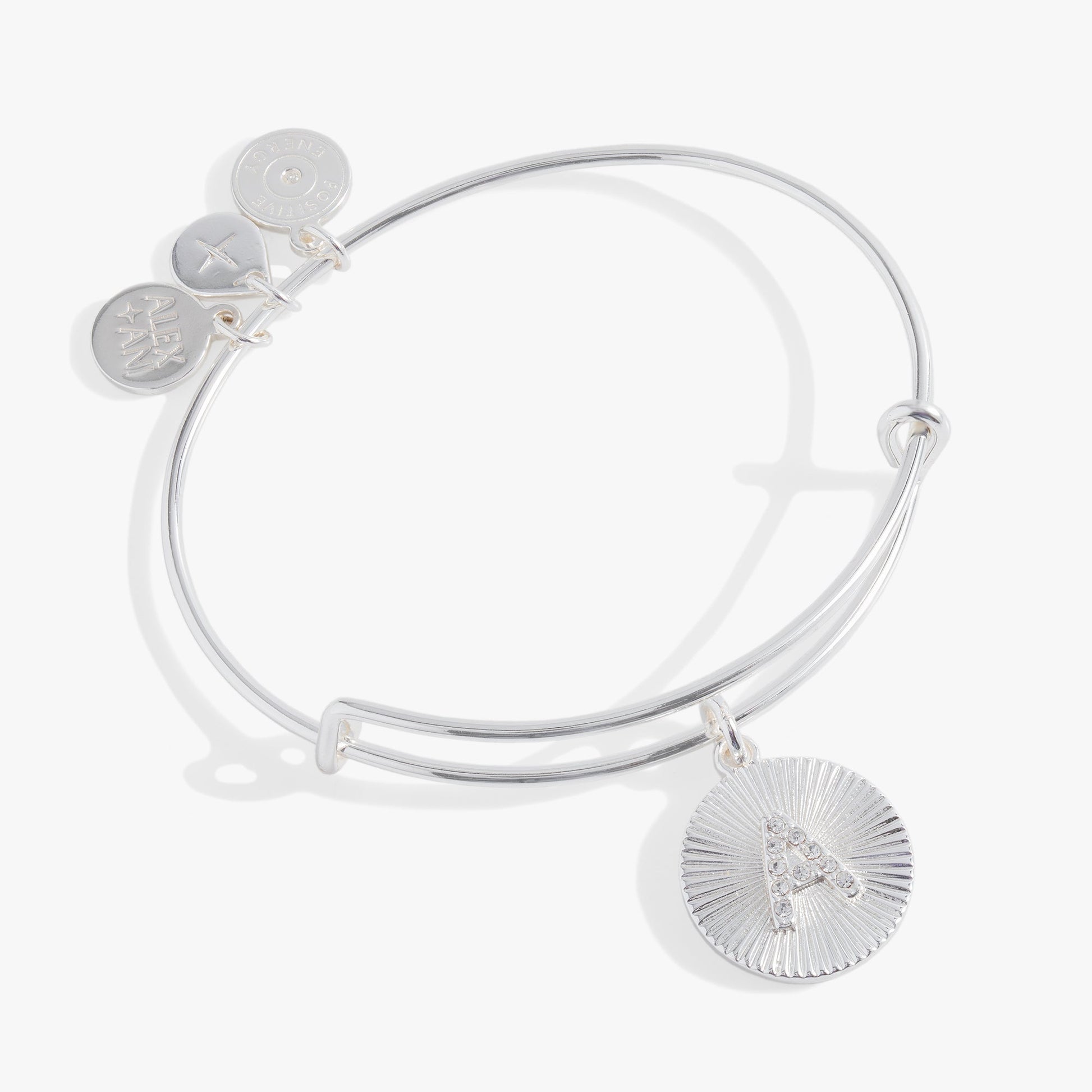 Initial A Pave Starburst Texture Bangle ALEX AND ANI