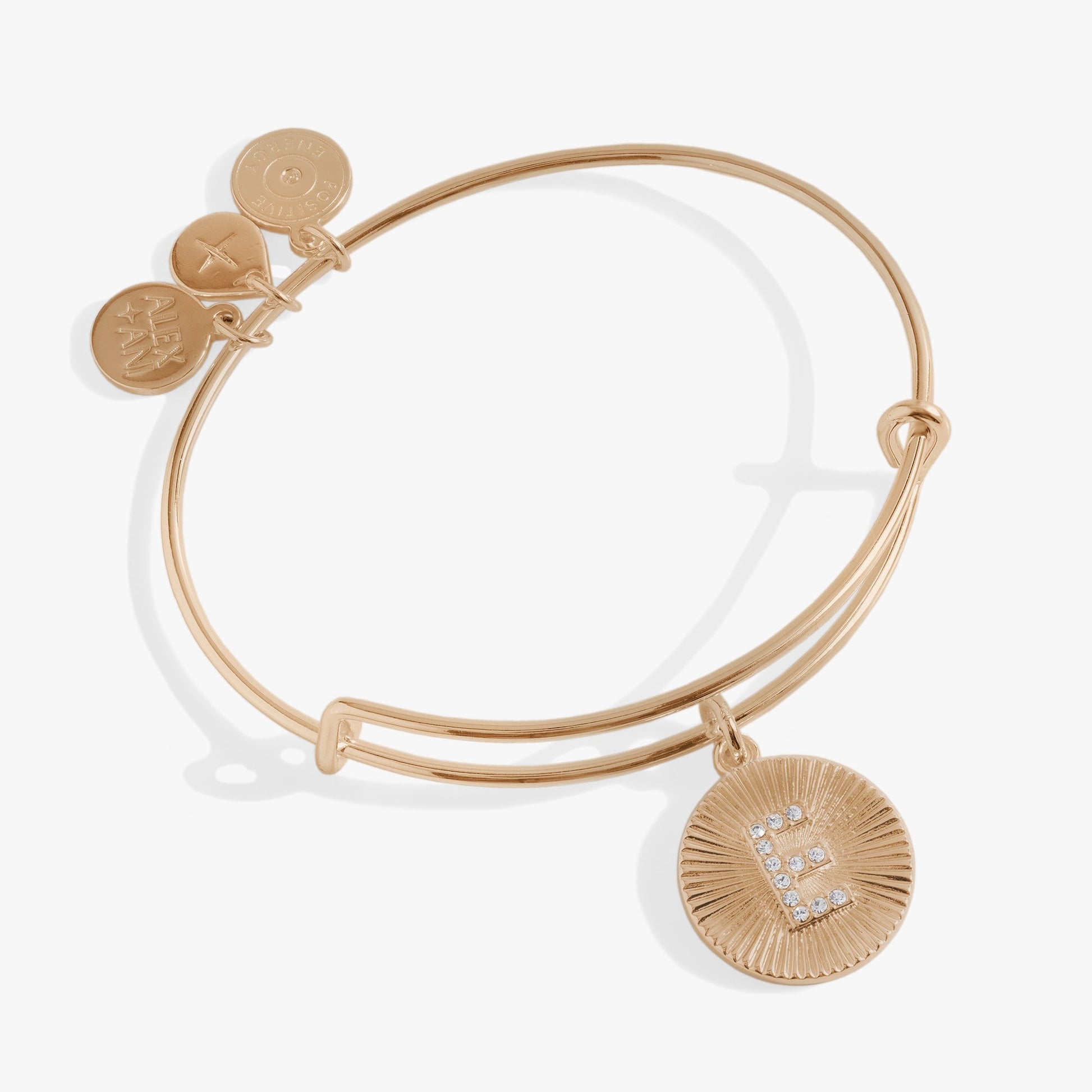 Initial E Pave Starburst Texture Bangle ALEX AND ANI
