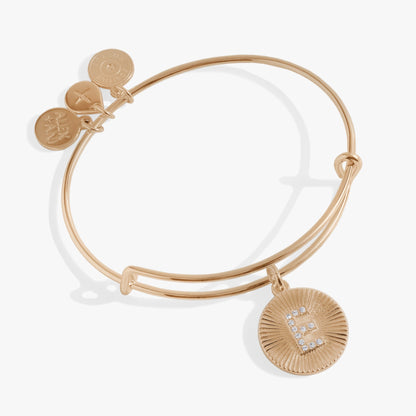 Initial E Pave Starburst Texture Bangle ALEX AND ANI