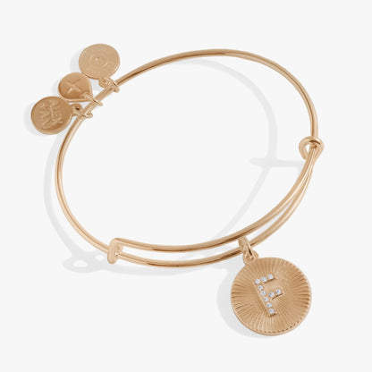 Initial F Pave Starburst Texture Bangle ALEX AND ANI