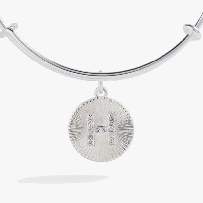 Initial H Pave Starburst Texture Bangle ALEX AND ANI