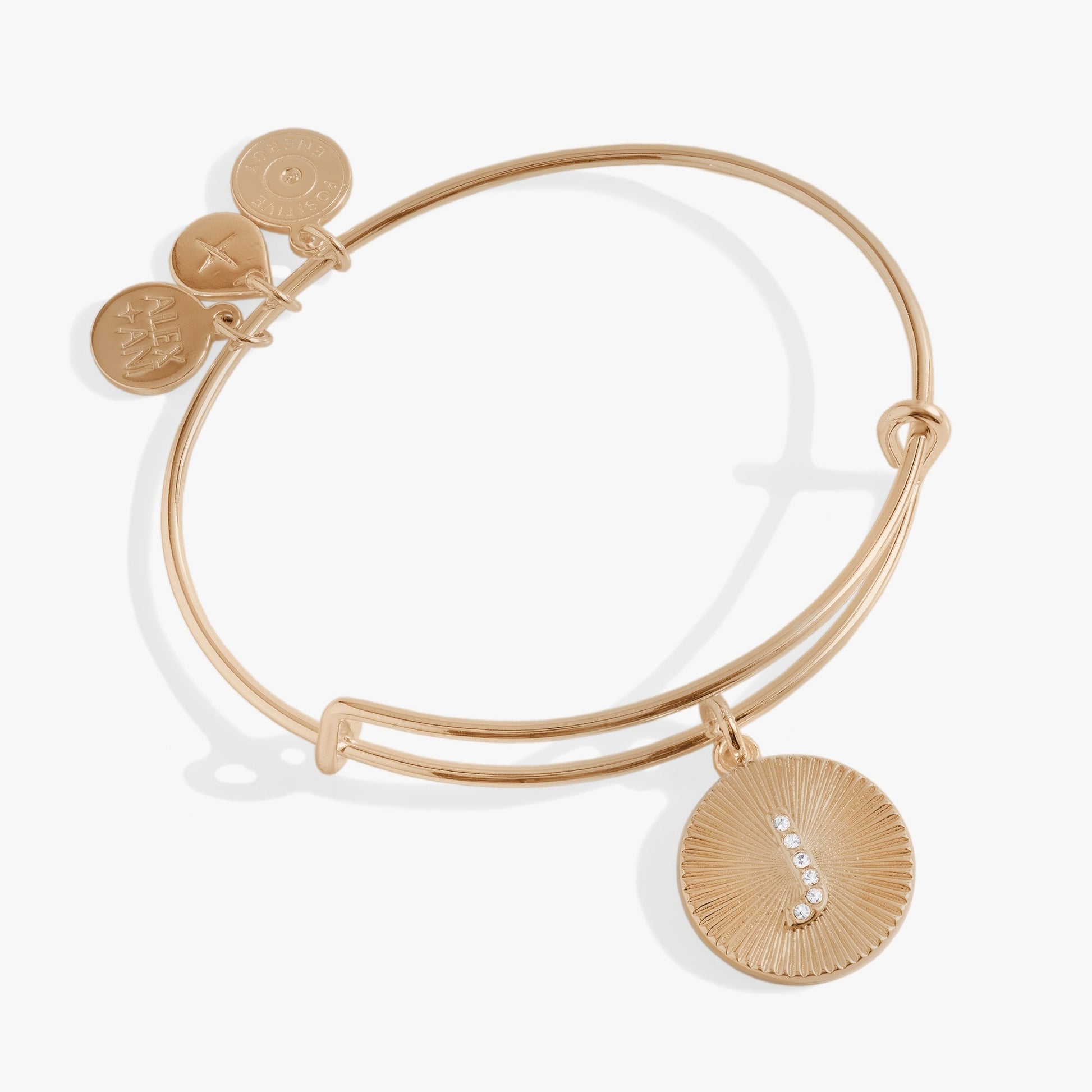 Initial J Pave Starburst Texture Bangle ALEX AND ANI