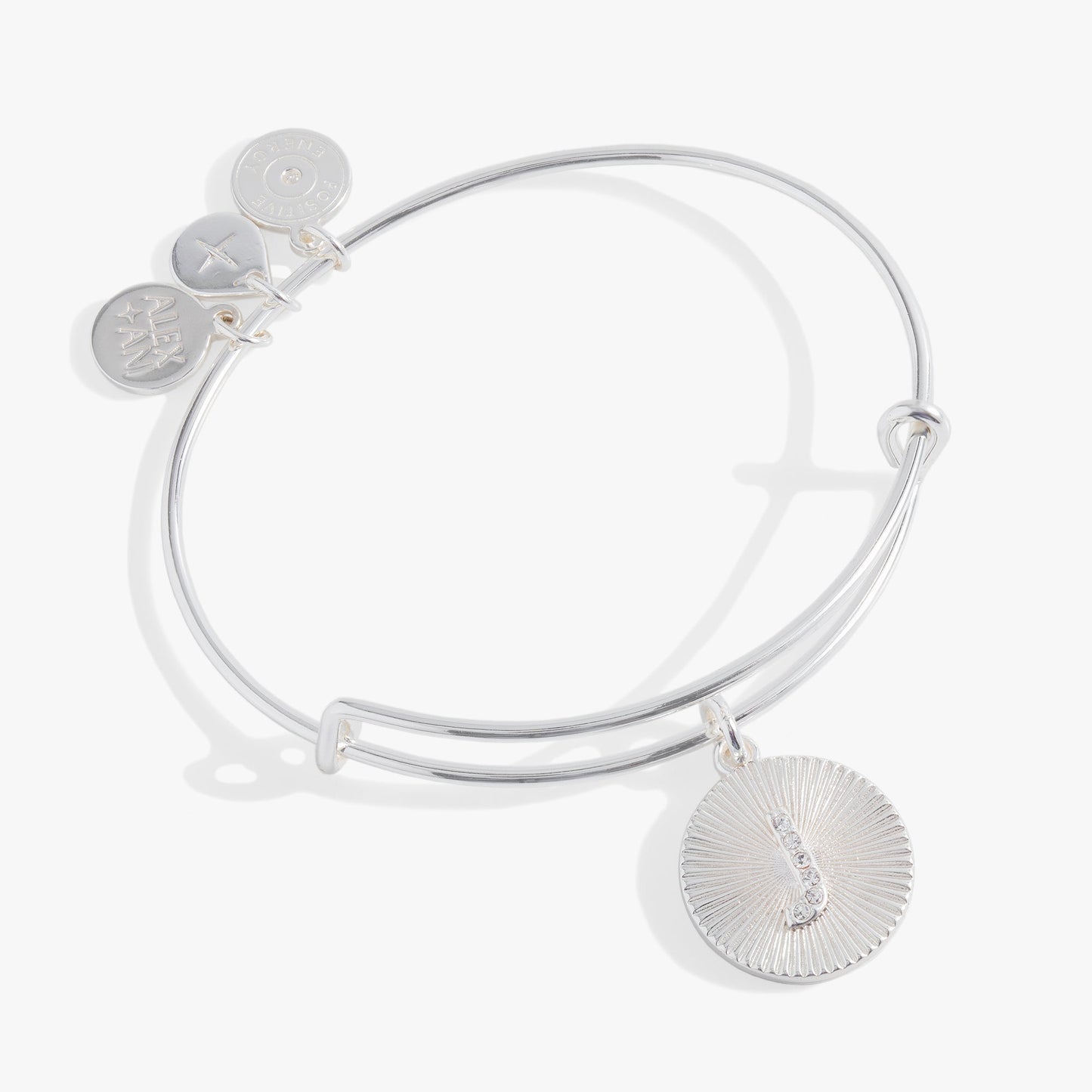 Initial J Pave Starburst Texture Bangle ALEX AND ANI