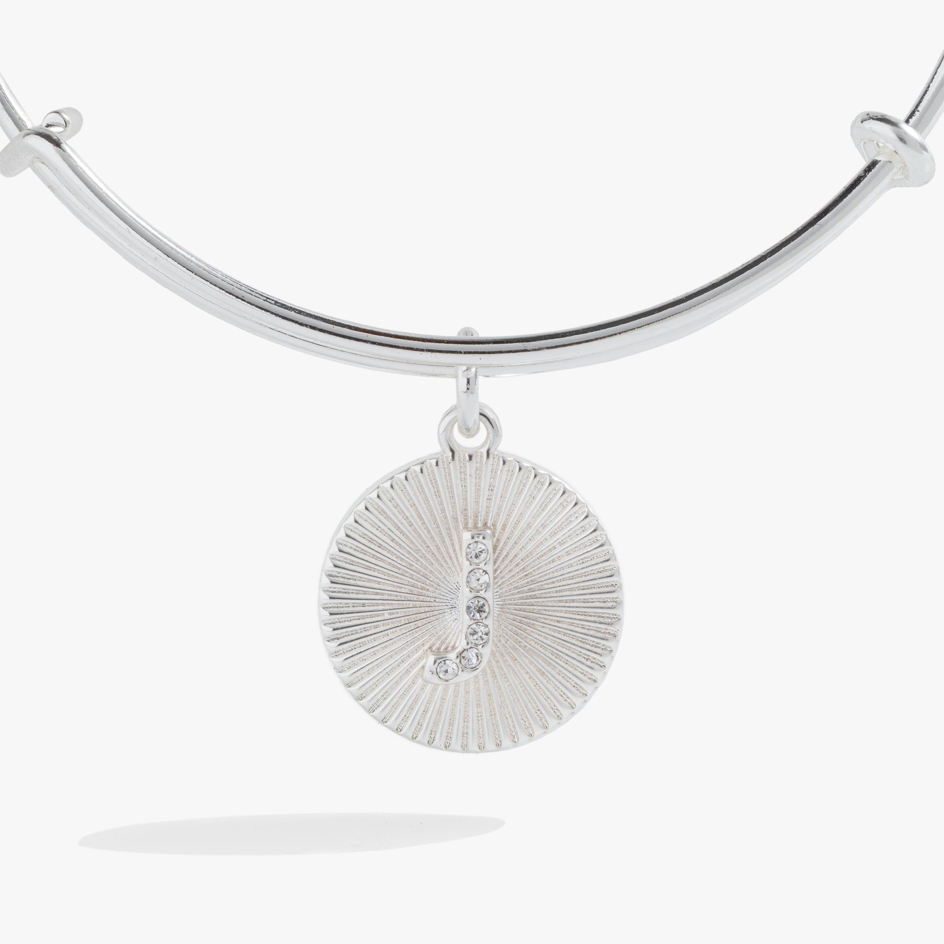 Initial J Pave Starburst Texture Bangle ALEX AND ANI