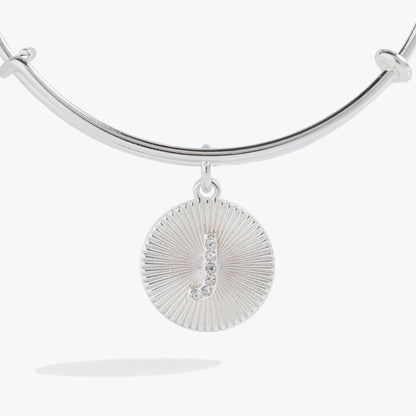 Initial J Pave Starburst Texture Bangle ALEX AND ANI