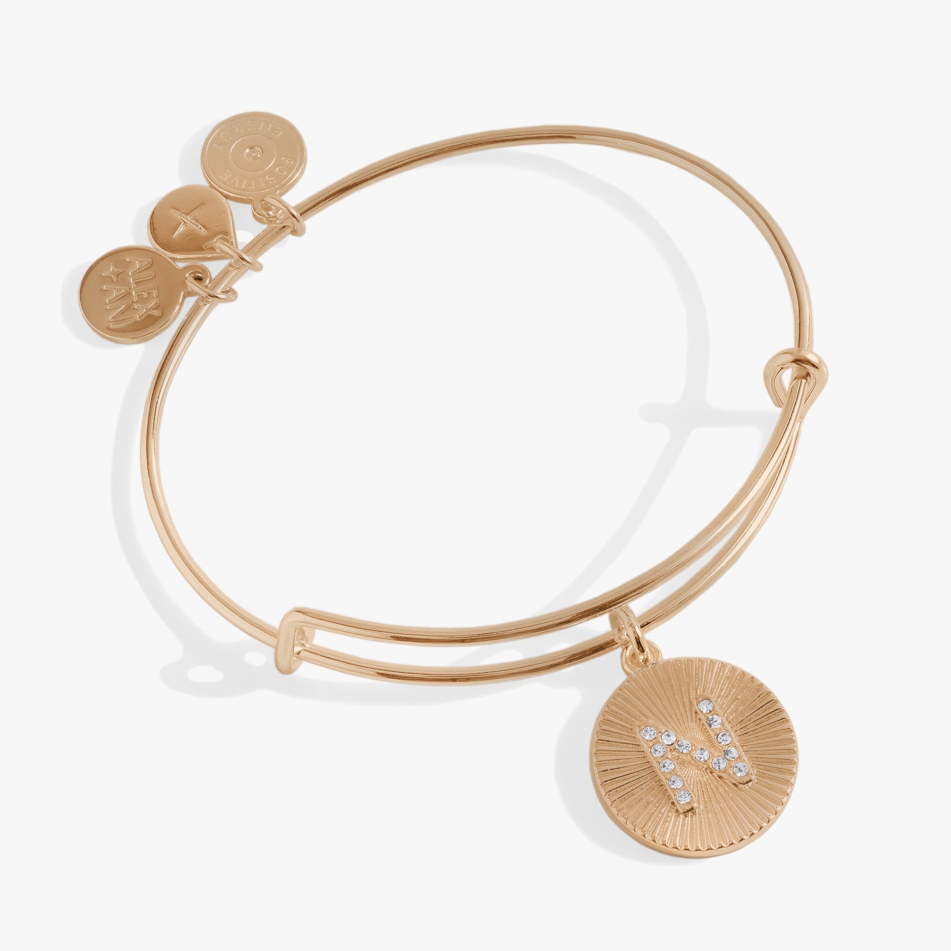 Initial N Pave Starburst Texture Bangle ALEX AND ANI