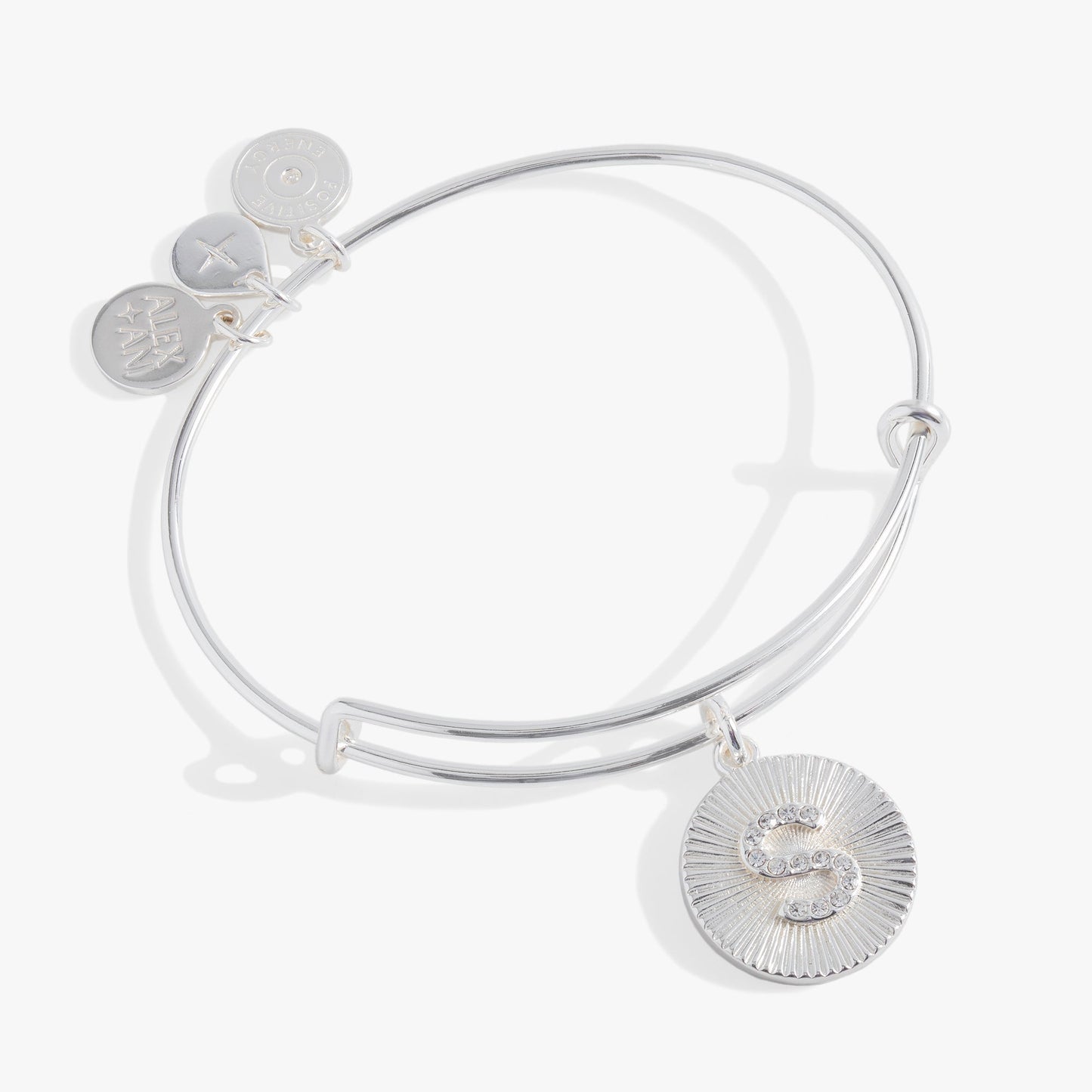 Initial S Pave Starburst Texture Bangle ALEX AND ANI