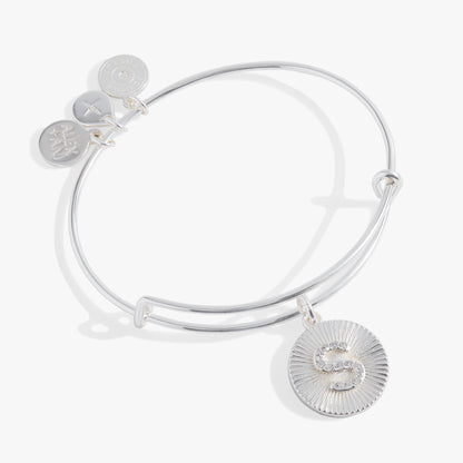 Initial S Pave Starburst Texture Bangle ALEX AND ANI