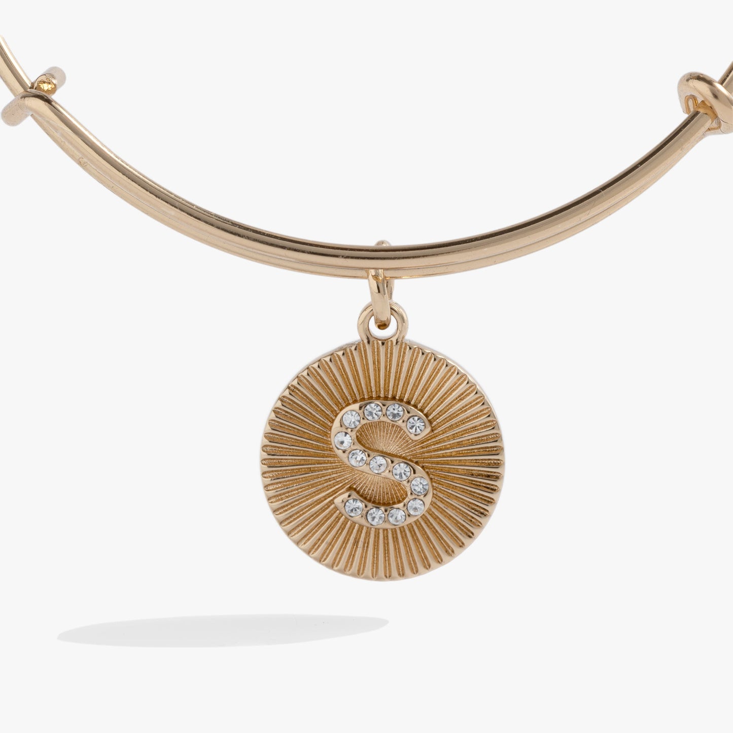 Initial S Pave Starburst Texture Bangle ALEX AND ANI