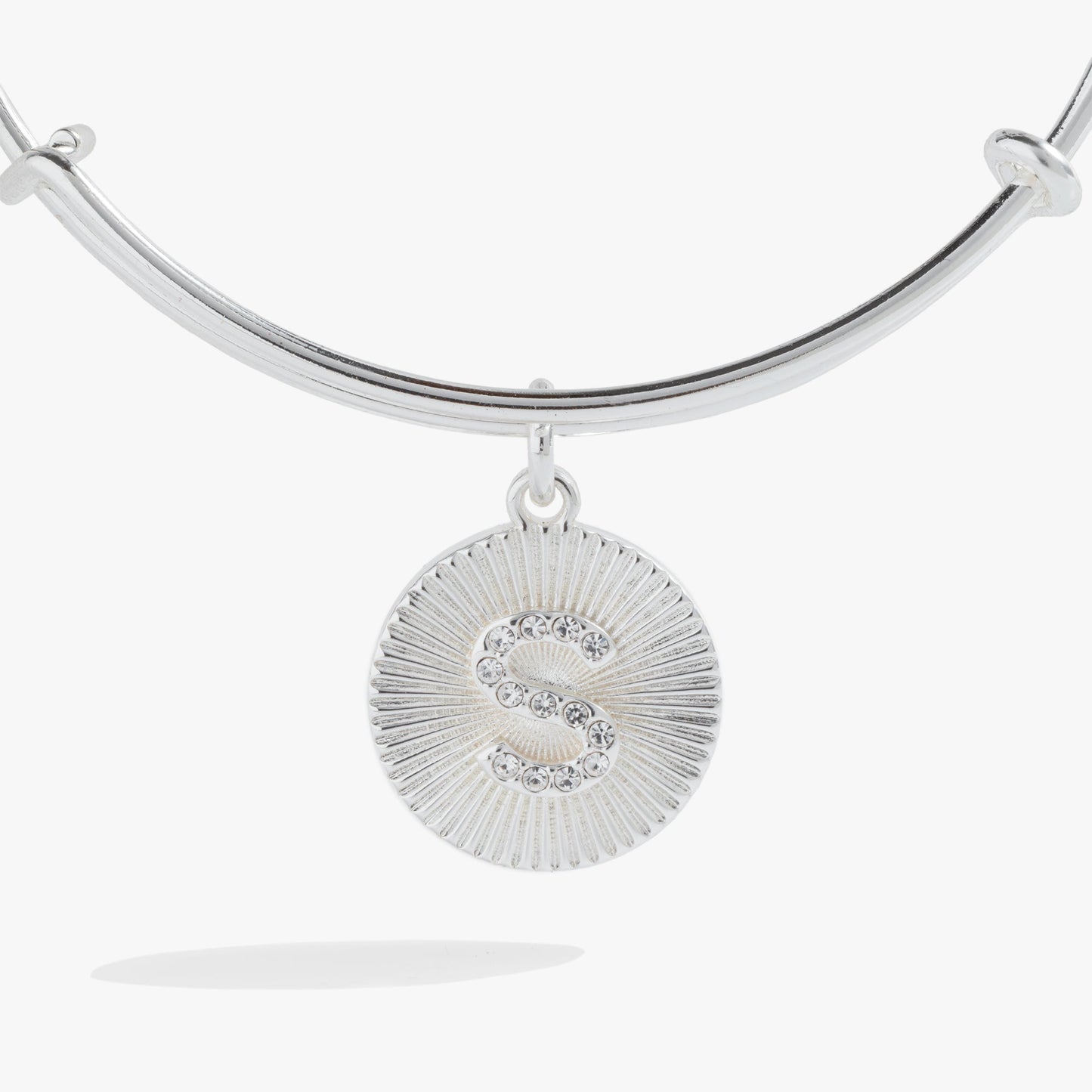 Initial S Pave Starburst Texture Bangle ALEX AND ANI
