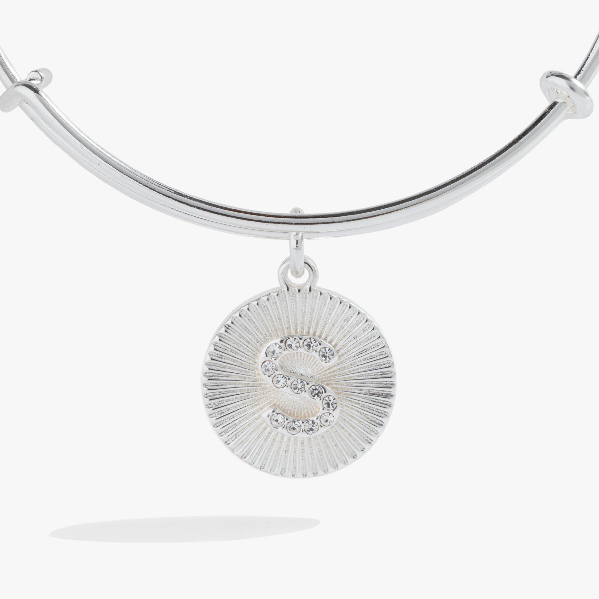 Initial S Pave Starburst Texture Bangle ALEX AND ANI