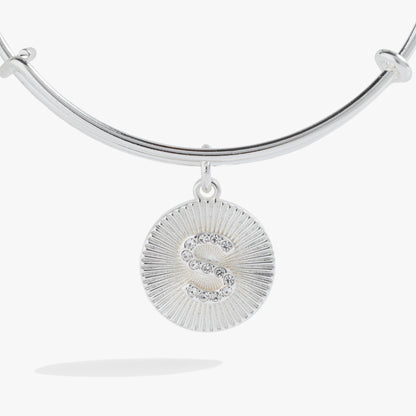 Initial S Pave Starburst Texture Bangle ALEX AND ANI