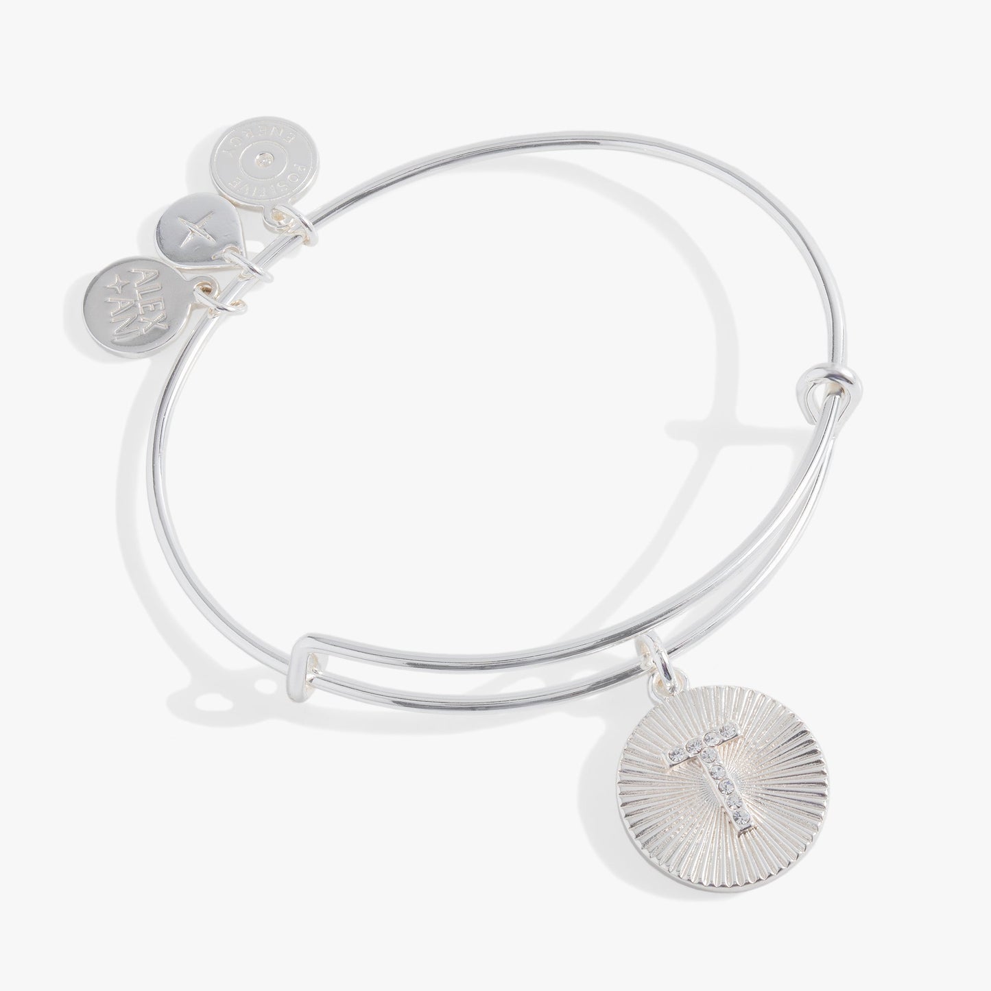 Initial T Pave Starburst Texture Bangle ALEX AND ANI