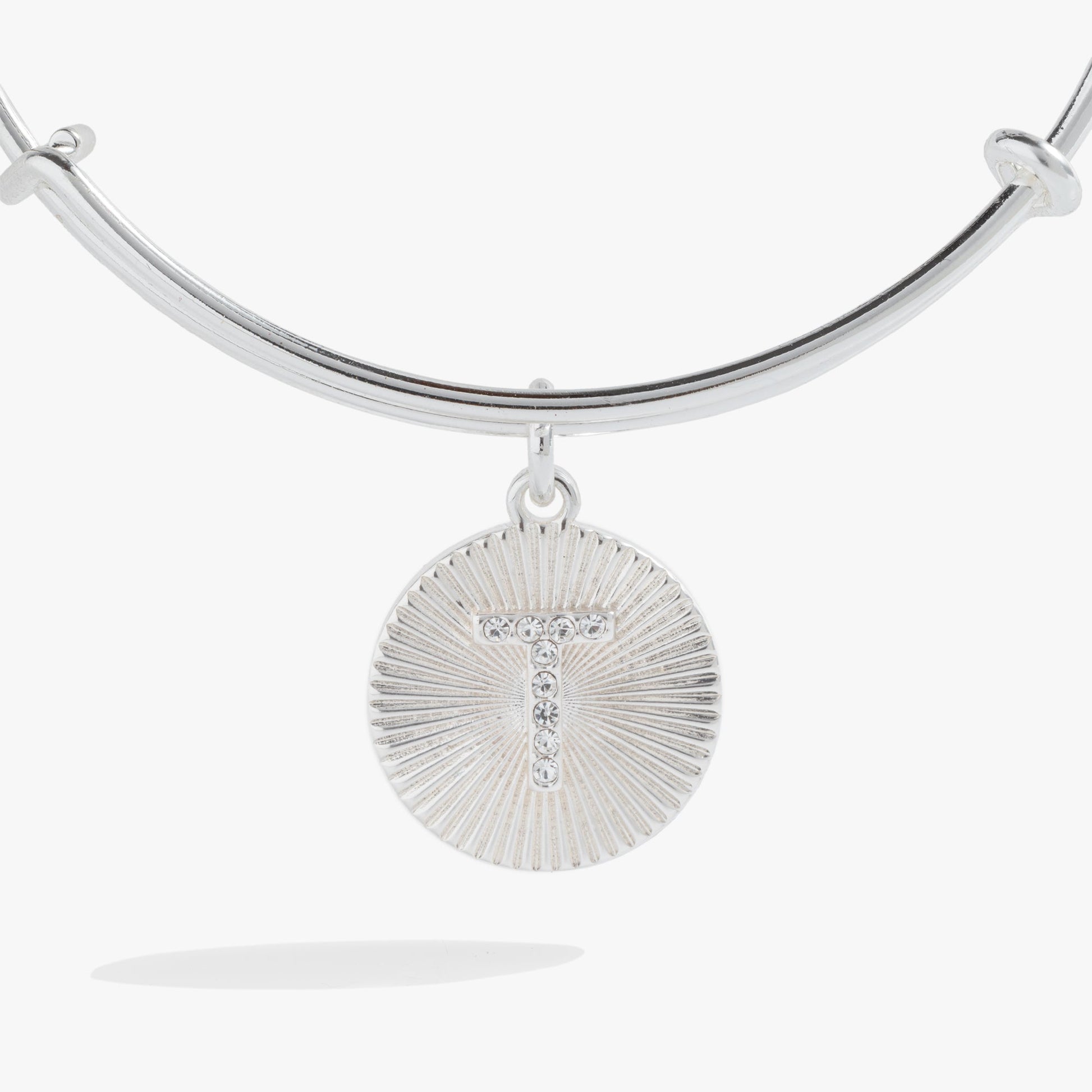 Initial T Pave Starburst Texture Bangle ALEX AND ANI