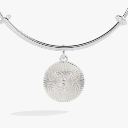 Initial T Pave Starburst Texture Bangle ALEX AND ANI