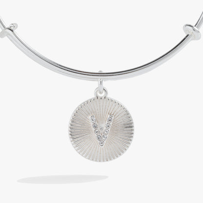 Initial V Pave Starburst Texture Bangle ALEX AND ANI
