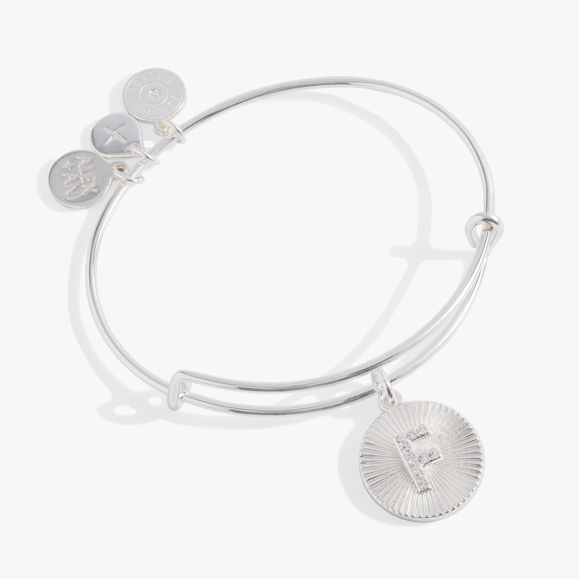 Initial F Pave Starburst Texture Bangle ALEX AND ANI