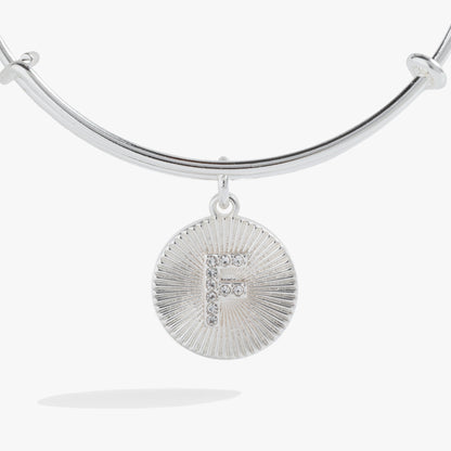 Initial F Pave Starburst Texture Bangle ALEX AND ANI