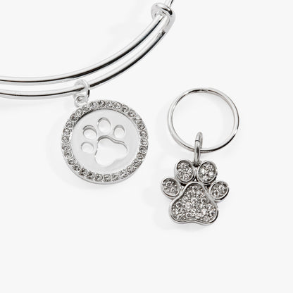Paw Print Bangle & Pet Collar Charm Set of 2 ALEX AND ANI