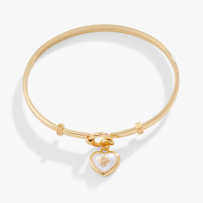 Pearl Heart + Crystal Charm Clip Bangle ALEX AND ANI