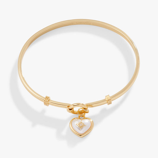 Pearl Heart + Crystal Charm Clip Bangle ALEX AND ANI