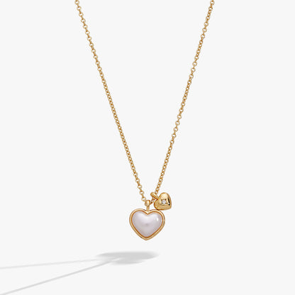 Pearl Heart Duo Charm Necklace ALEX AND ANI
