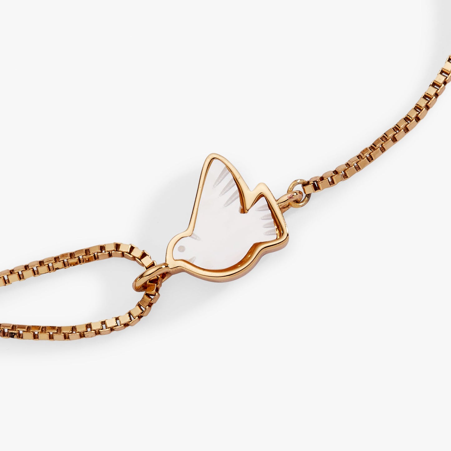 Dove 'Peace' Mother of Pearl Pull Chain Bracelet ALEX AND ANI