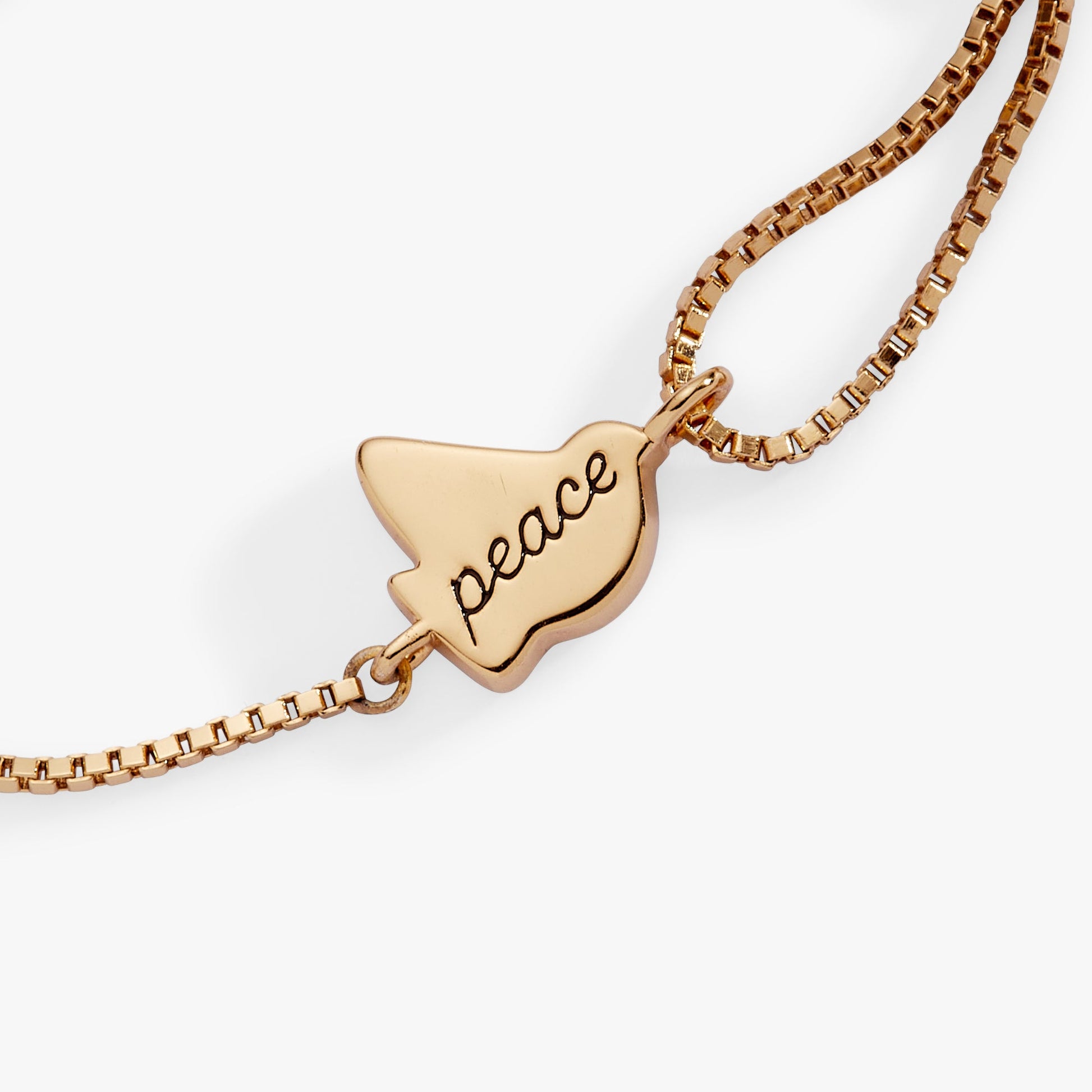 Dove 'Peace' Mother of Pearl Pull Chain Bracelet ALEX AND ANI