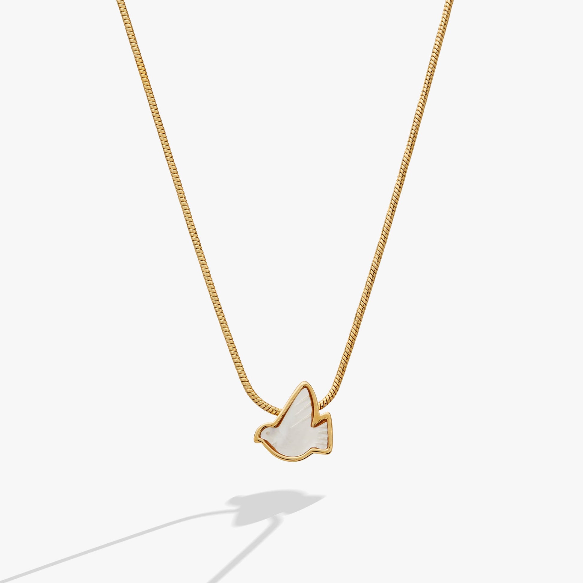 Pearlized Dove 'Peace' Slider Necklace ALEX AND ANI