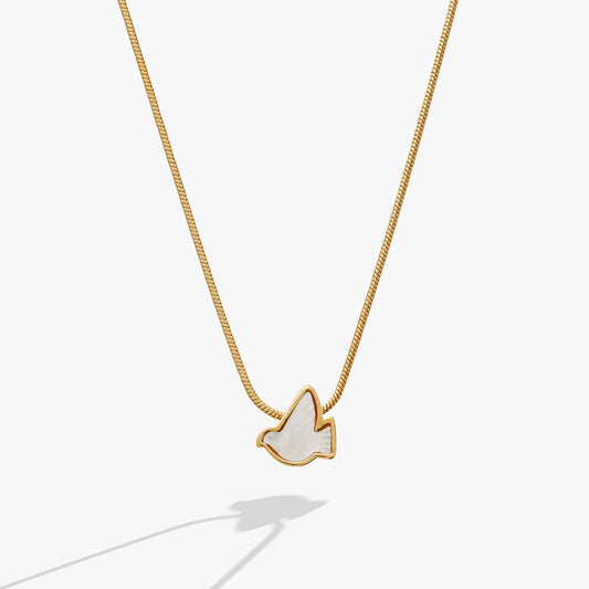 Pearlized Dove 'Peace' Slider Necklace ALEX AND ANI
