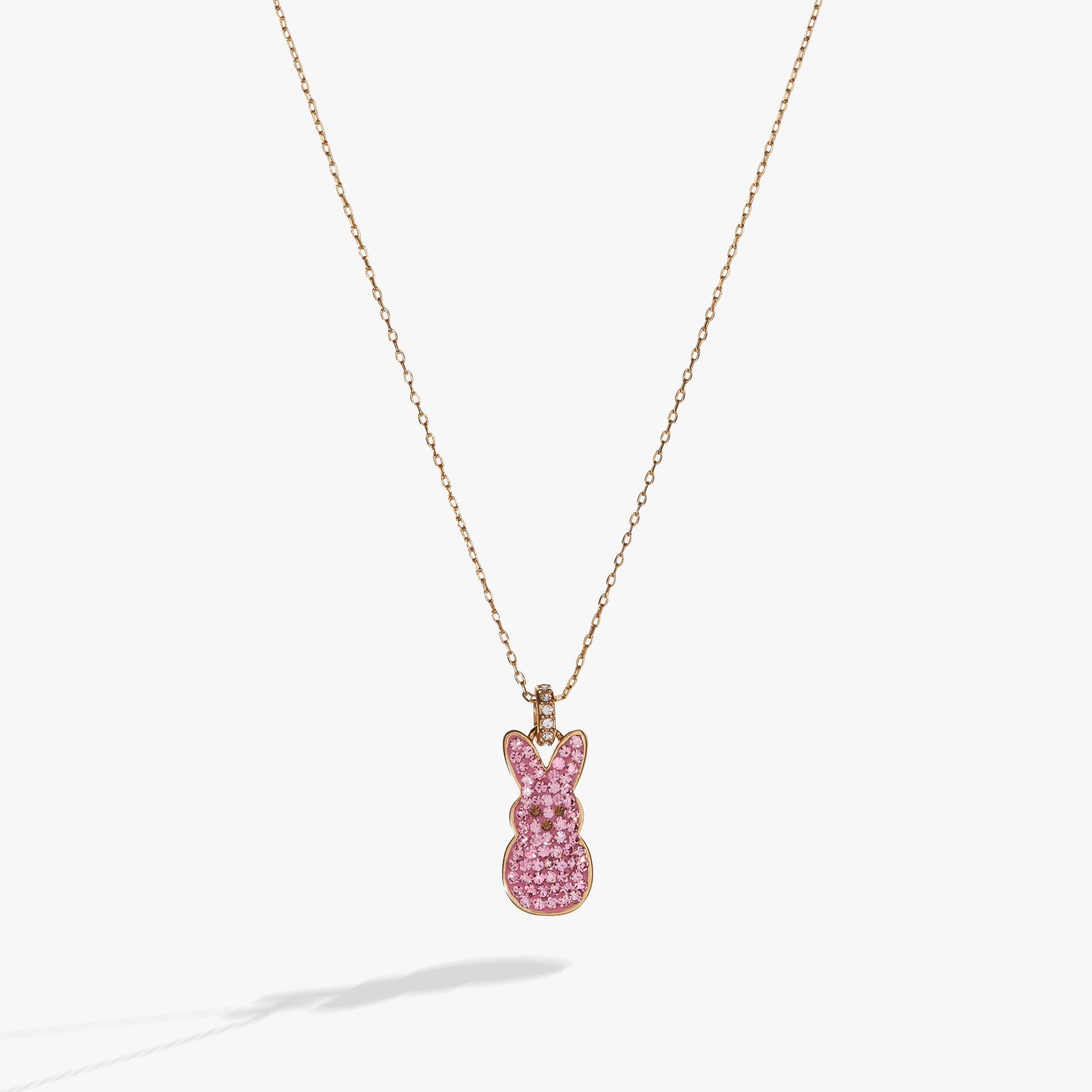 PEEPS® Pink Crystal Bunny Pendant Necklace ALEX AND ANI