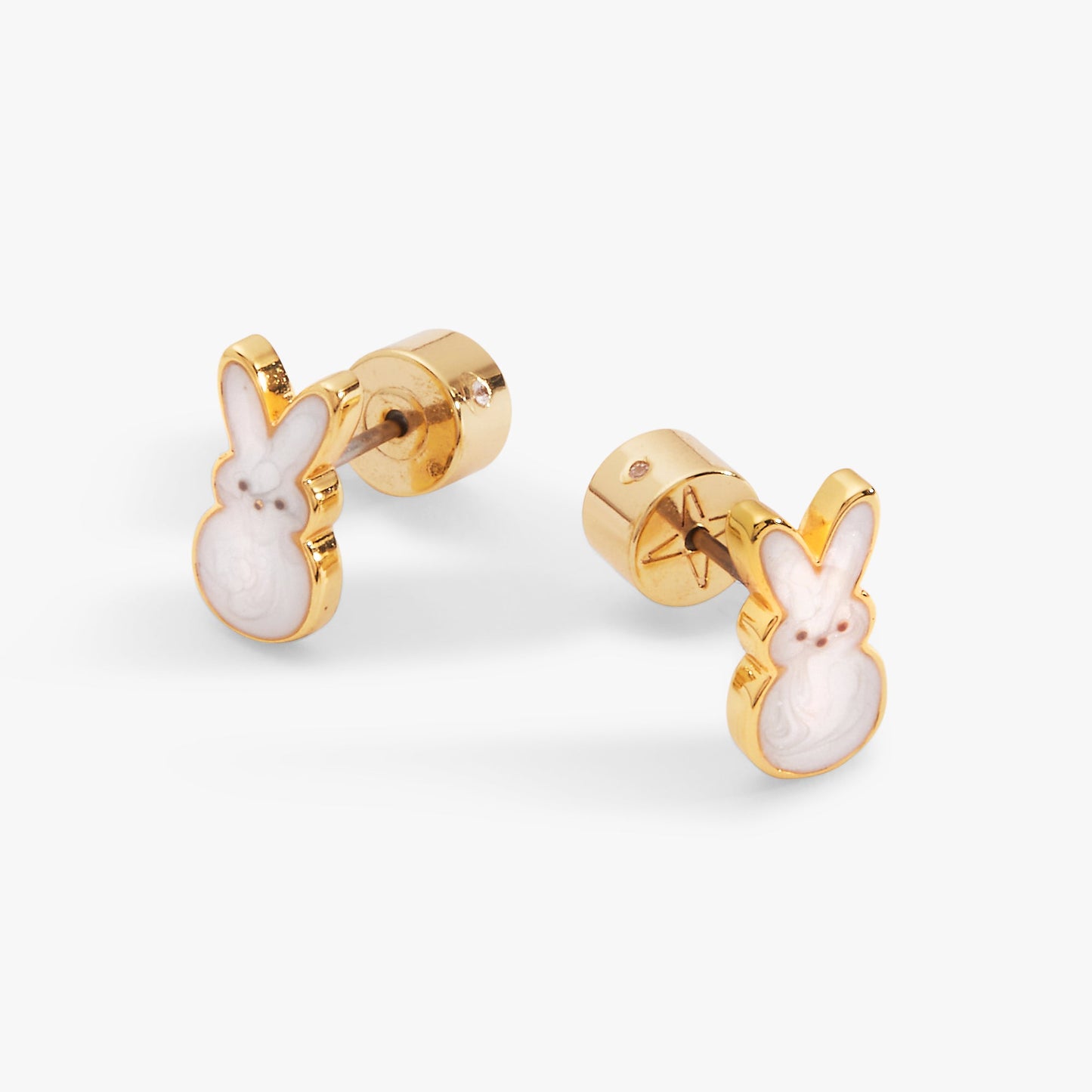 PEEPS® White Pearlized Bunny Studs ALEX AND ANI