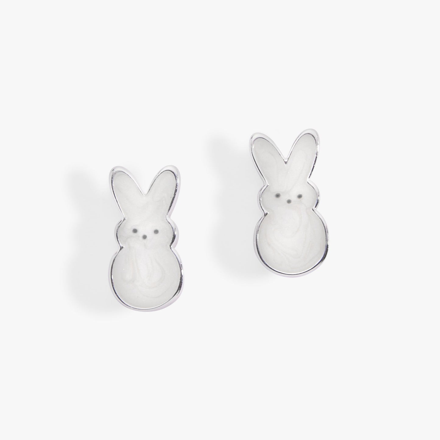 PEEPS® White Pearlized Bunny Studs ALEX AND ANI
