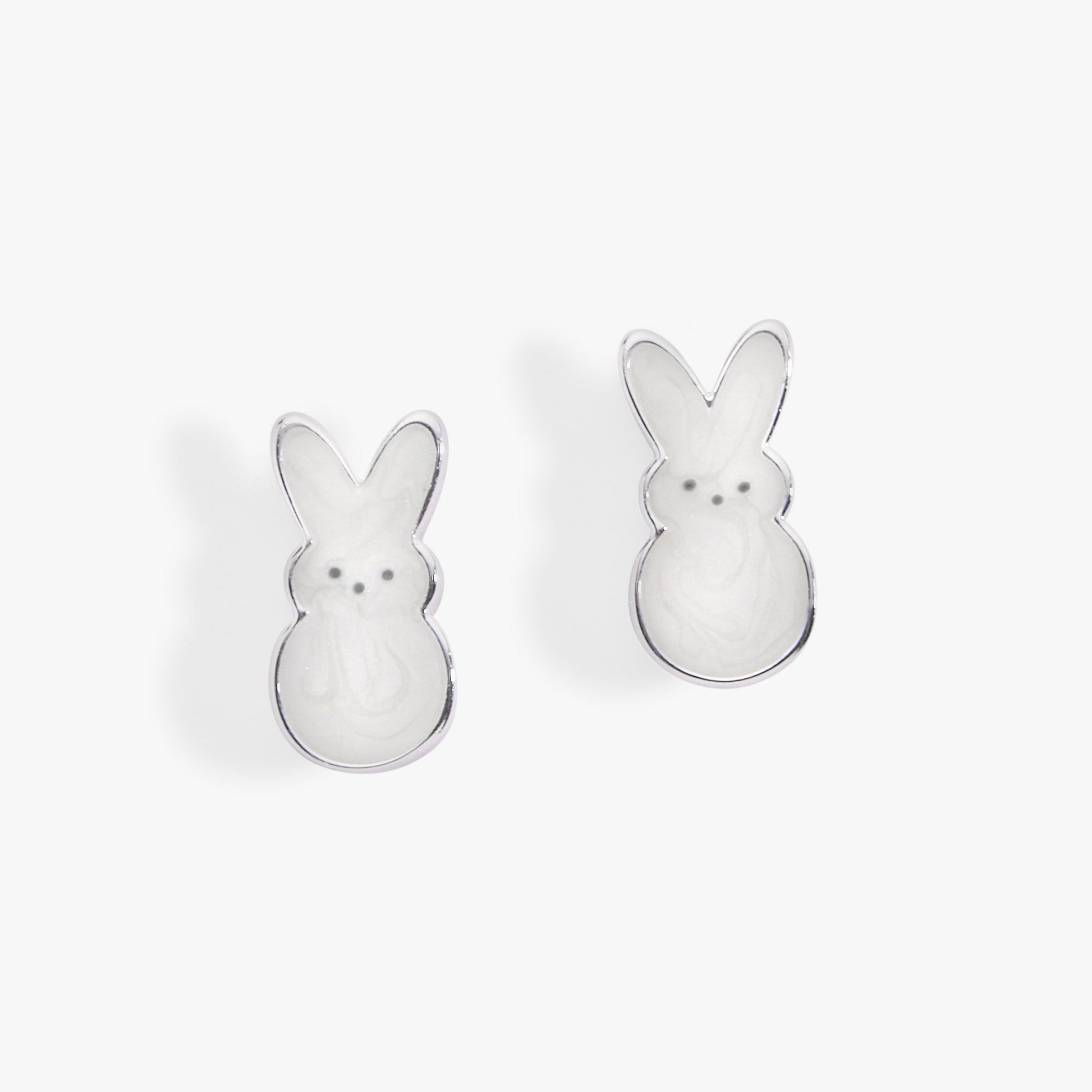PEEPS® White Pearlized Bunny Studs ALEX AND ANI