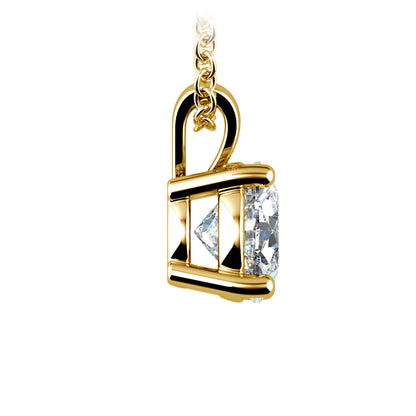 AGI Certified 2.00 CTW Prong Set Round Lab Grown Solitaire Diamond Pendant (G-VS) in 14K White or Yellow Gold