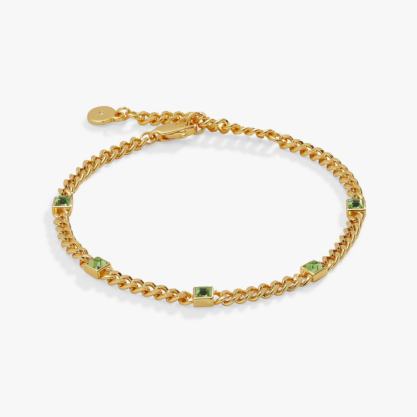 August Birthstone Peridot Curb Chain Bracelet ALEX AND ANI