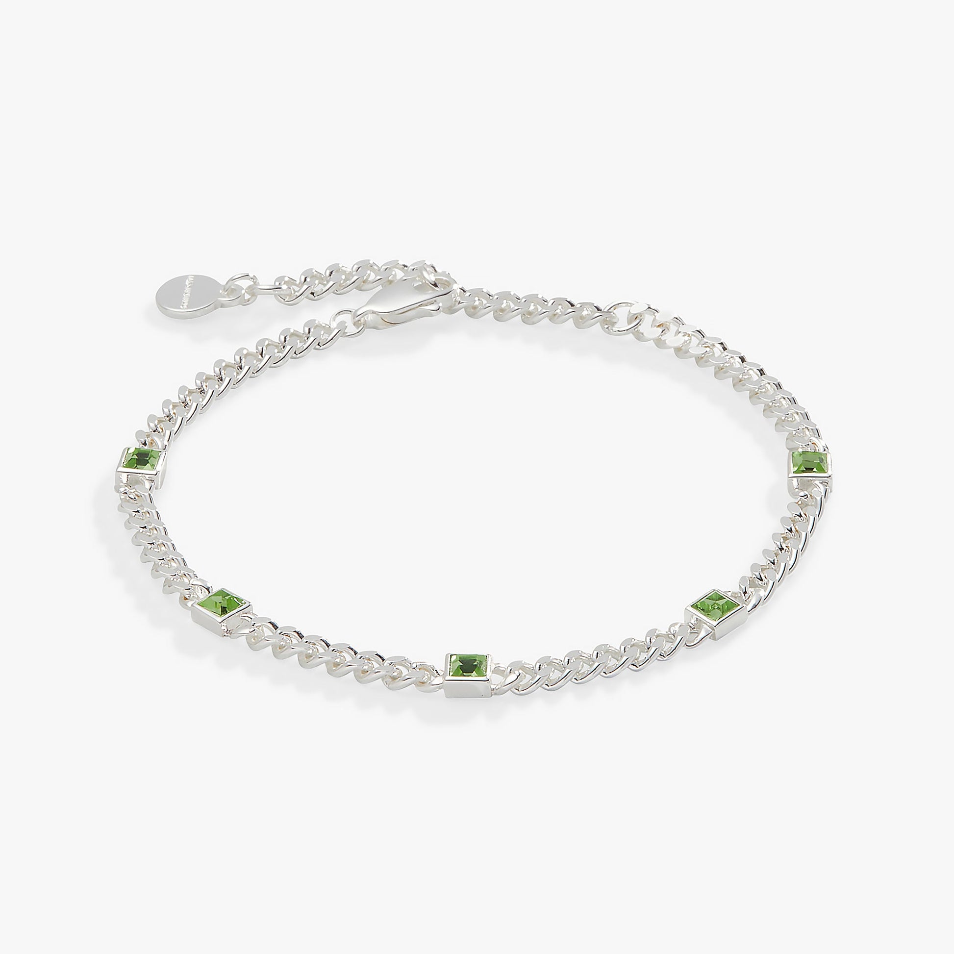 August Birthstone Peridot Curb Chain Bracelet ALEX AND ANI