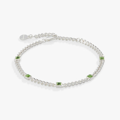 August Birthstone Peridot Curb Chain Bracelet ALEX AND ANI
