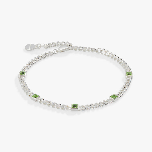 August Birthstone Peridot Curb Chain Bracelet ALEX AND ANI