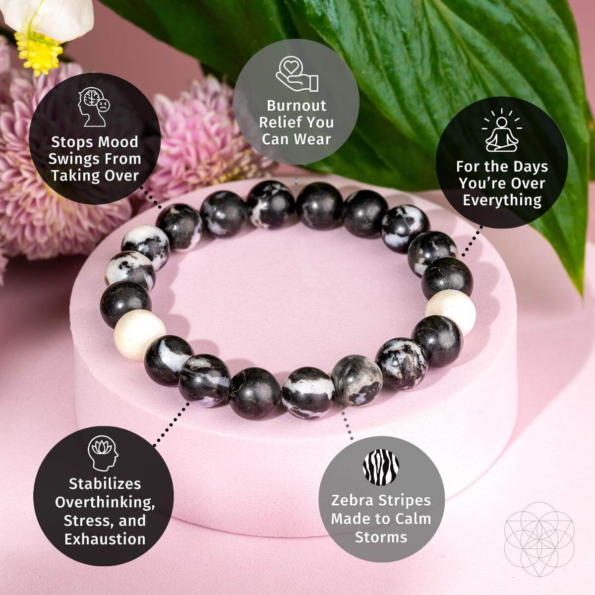 Permission to Pause - The Zebra Jasper Bracelet Conscious Items