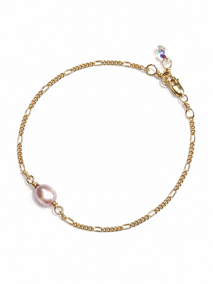 Single Round Pearl Bracelet with Swarovski Clasp